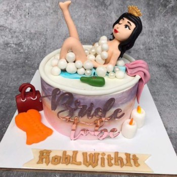 Bubbly Bride Bliss Fondant Cake