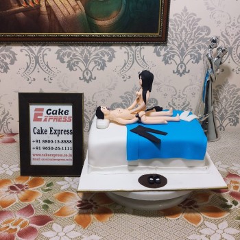 Girl on Top Bachelorette Fondant Cake