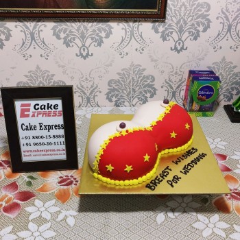 Nip Slips Red Bra Fondant Cake