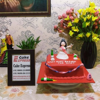 Red Fondant Bridal Bachelorette Cake