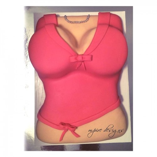 Woman Torso with Pink T-shirt Cake Delivery in Faridabad