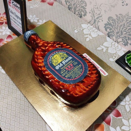 Old Monk Bottle Cream Cake Delivery in Faridabad
