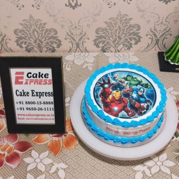 Marvel Avenger Round Photo Cake Marvel Avenger Round Photo Cake
