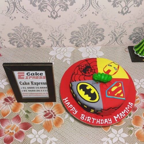 Energetic Avengers Fondant Cake Delivery in Faridabad