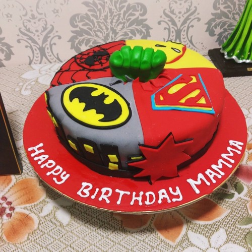 Energetic Avengers Fondant Cake Delivery in Faridabad