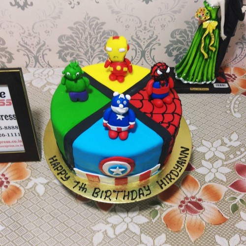 Avengers Toy Fondant Cake Delivery in Faridabad