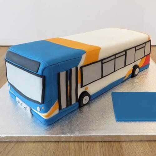 Bus Shape Birthday Fondant Cake in Faridabad