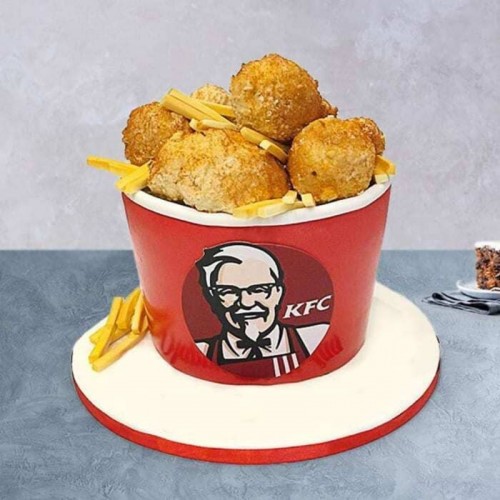 KFC Chicken Bucket Fondant Cake in Faridabad