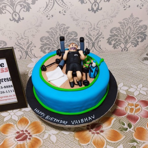 Gymaholic Guy Theme Cake Delivery in Faridabad