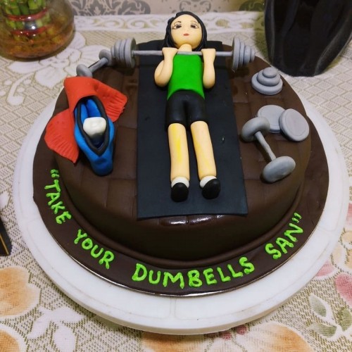 Fitness Freak Girl Fondant Cake in Faridabad