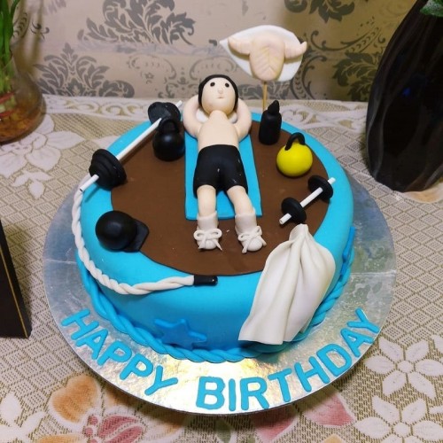 Gym Workout Fondant Cake Delivery in Faridabad