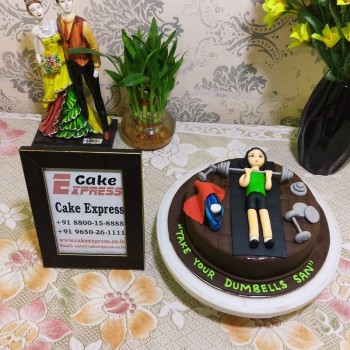 Fitness Freak Girl Fondant Cake