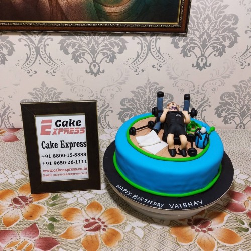 Gymaholic Guy Theme Cake Delivery in Faridabad