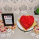Hot Red Valentine Heart Fondant Cake Delivery in Faridabad