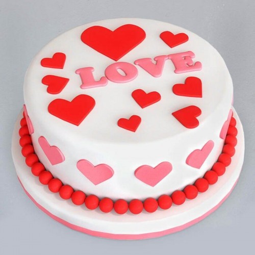 Hearts Love Fondant Cake in Faridabad
