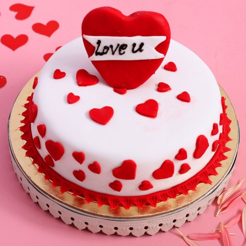 Love U Hearts Designer Fondant Cake in Faridabad
