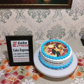 Iron Man Round Photo Cake