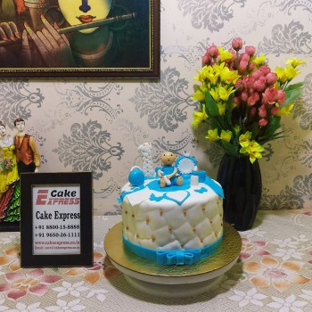 Baby 1st Birthday Fondant Cake