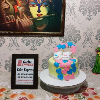 Little Hearts Baby Shower Cake