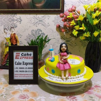 Pregnant Women Theme Fondant Cake
