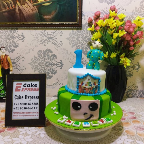 Cocomelon Theme Fondant Cake in Faridabad