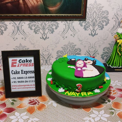 Masha and The Bear Theme Fondant Cake in Faridabad