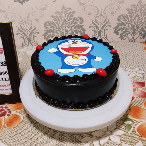 Doraemon Round Chocolate Photo Cake in Faridabad