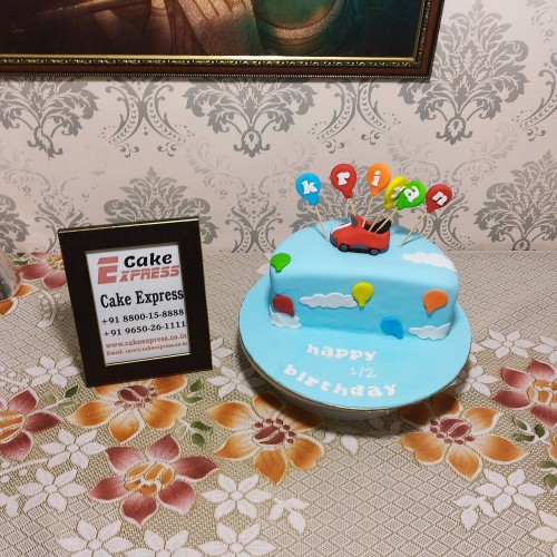 6 Month Birthday Fondant Cake in Faridabad