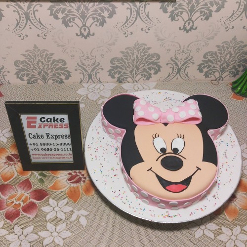 Cute Minnie Mouse Face Fondant Cake in Faridabad
