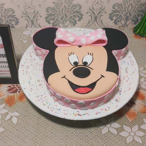 Cute Minnie Mouse Face Fondant Cake in Faridabad