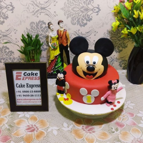Naughty Mickey Mouse Fondant Cake in Faridabad