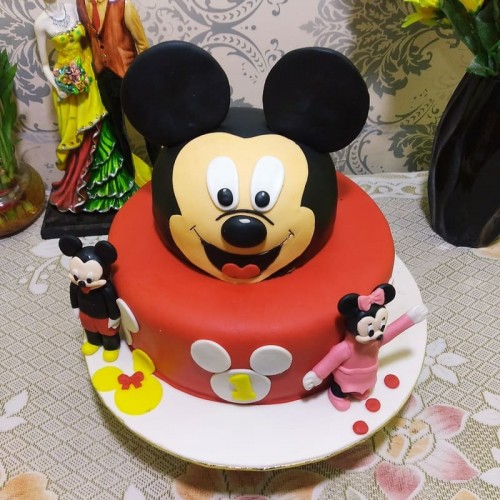 Naughty Mickey Mouse Fondant Cake in Faridabad
