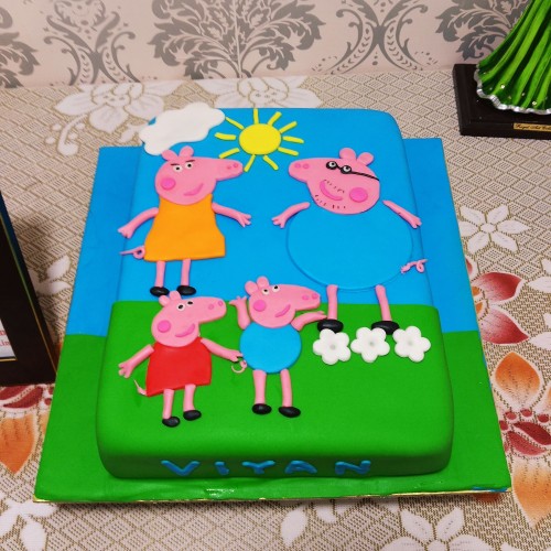 Peppa Pig Family Designer Cake Delivery in Faridabad