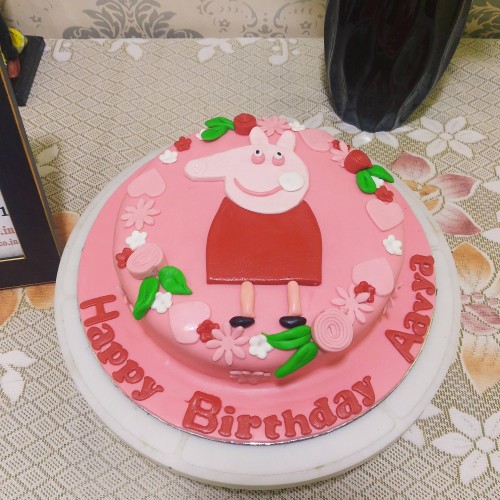 Pink Peppa Pig Designer Cake Delivery in Faridabad