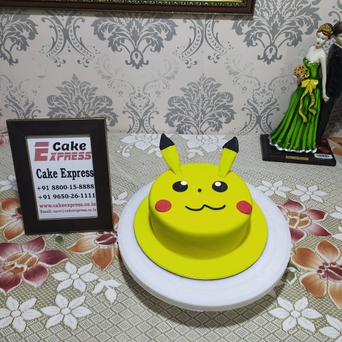 Pikachu Cartoon Fondant Cake Delivery in Faridabad