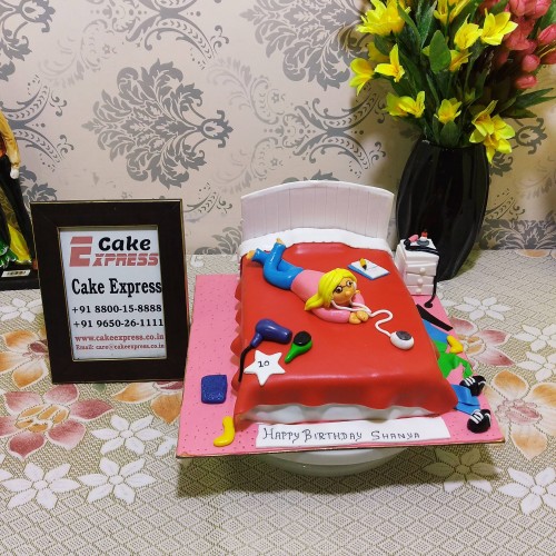 Lazy Girl Themed Cake Delivery in Faridabad