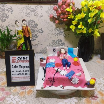 Lazy Girl Theme Customized Cake