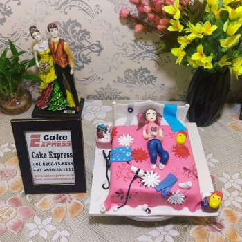 Lazy Girl Theme Customized Cake