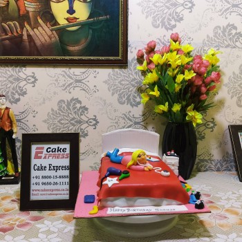 Lazy Girl Themed Cake