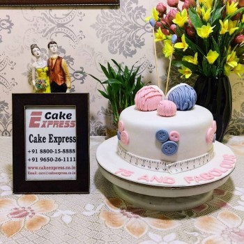 Knitting Theme Birthday Cake
