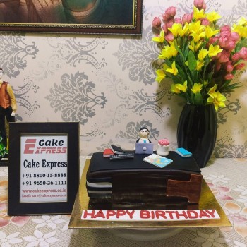 Office Guy Theme Fondant Cake