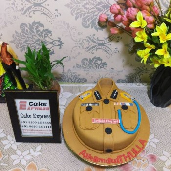 Police Uniform Theme Fondant Cake