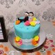 Lovely Couple Anniversary Fondant Cake Delivery in Faridabad