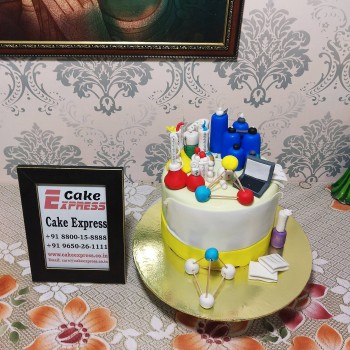 Chemistry Lab Theme Fondant Cake 