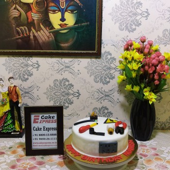 Electrician Tools Theme Fondant Cake