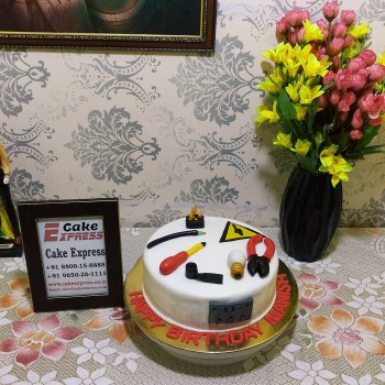 Electrician Tools Theme Fondant Cake
