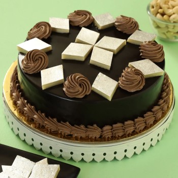 Chocolate Cake With Kaju Katli Chocolate Cake With Kaju Katli