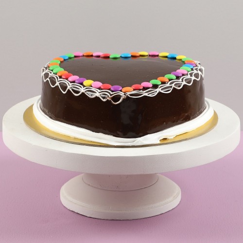 Heart Shaped Chocolate Cake With Gems Delivery in Faridabad