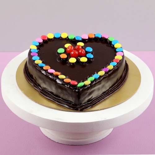 Heart Shaped Truffle Cake With Gems Delivery in Faridabad