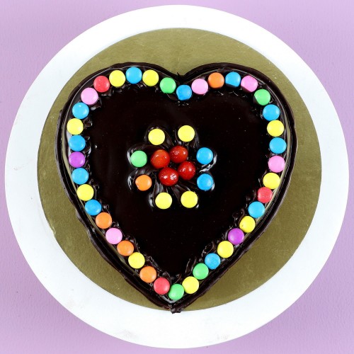 Heart Shaped Truffle Cake With Gems Delivery in Faridabad